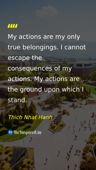 Thich Nhat Hanh Picture Quote on discipline responsibility life 