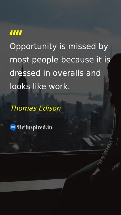 Thomas Edison Picture Quote on opportunity hard-work success 