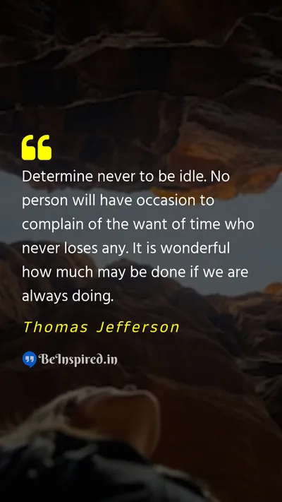 Thomas Jefferson Picture Quote on determination blame motivational 
