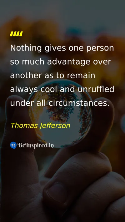 Thomas Jefferson Picture Quote on discipline self-control wisdom peace 