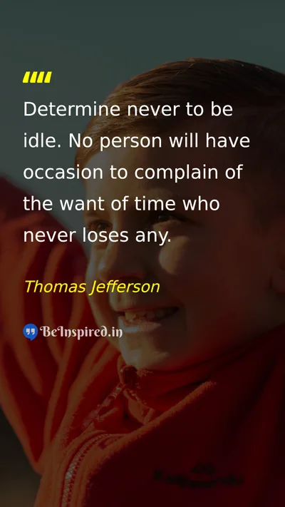 Thomas Jefferson Picture Quote on discipline time productivity 