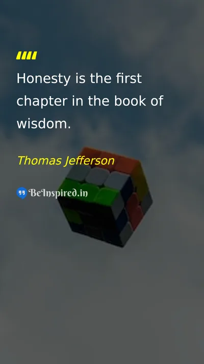 Thomas Jefferson Picture Quote on wisdom honesty 