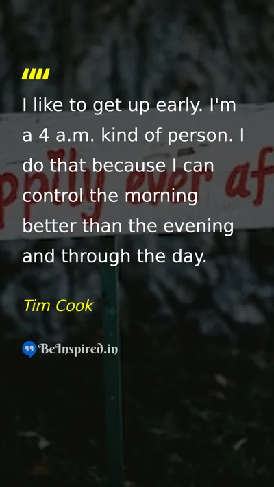 Tim Cook Picture Quote on discipline time 