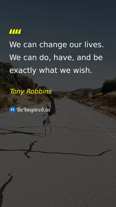Tony Robbins Picture Quote on change life success motivation 
