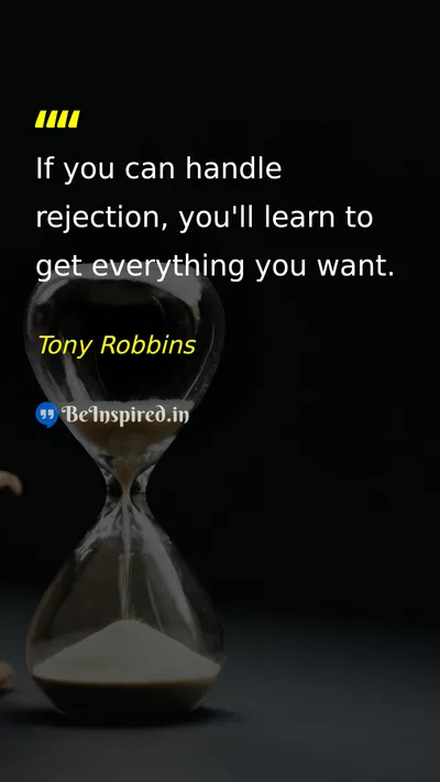 Tony Robbins Picture Quote on rejection resilience success perseverance 