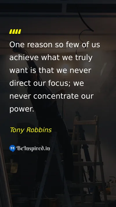 Tony Robbins Picture Quote on focus success discipline motivation 
