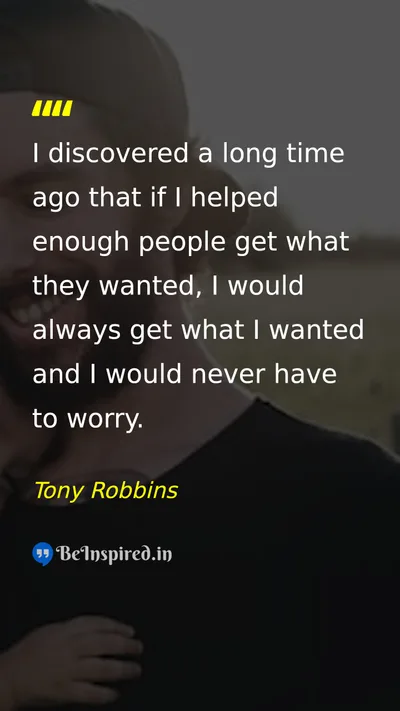 Tony Robbins Picture Quote on success life happiness help 