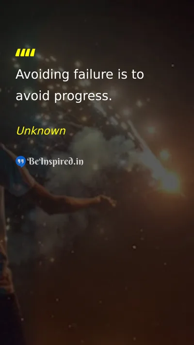 Unknown Picture Quote on failure progress growth learning 