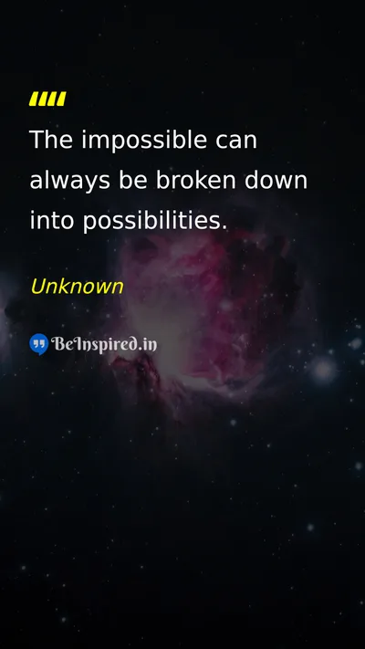 Unknown Picture Quote on hope possibility motivation dream 