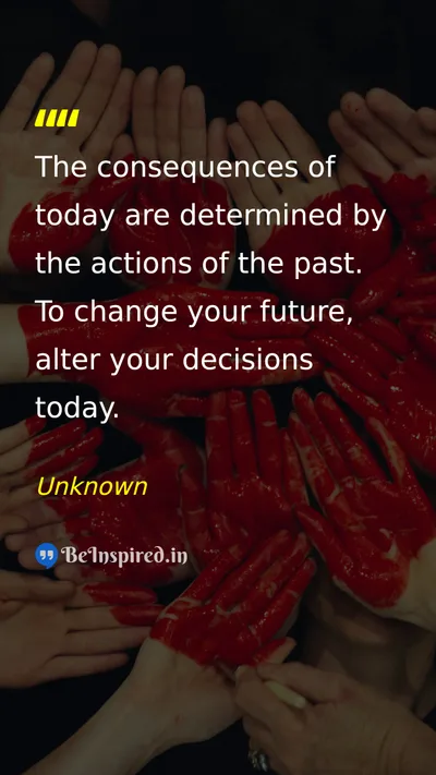 Unknown Picture Quote on future decisions actions change 