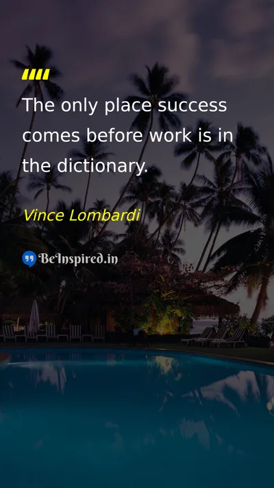 Vince Lombardi Picture Quote on success hard-work discipline motivation 