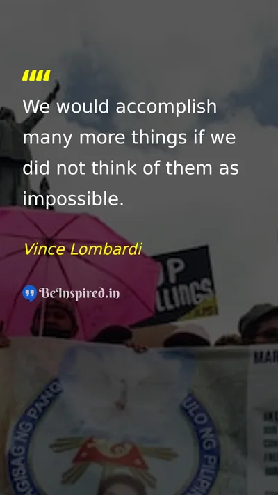 Vince Lombardi Picture Quote on motivation mindset success 