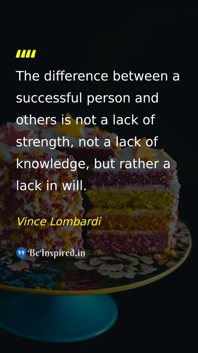 Vince Lombardi Picture Quote on success discipline hard-work self-confidence 