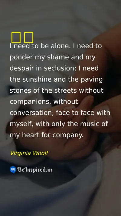 Virginia Woolf Picture Quote on alone 