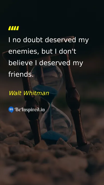 Walt Whitman Picture Quote on friendship relationship 