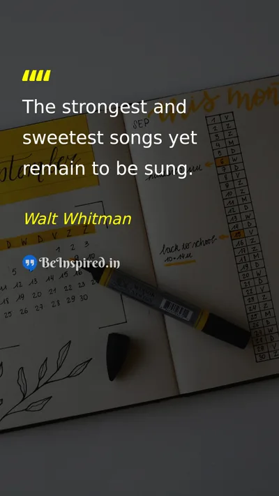 Walt Whitman Picture Quote on hope future inspiration 