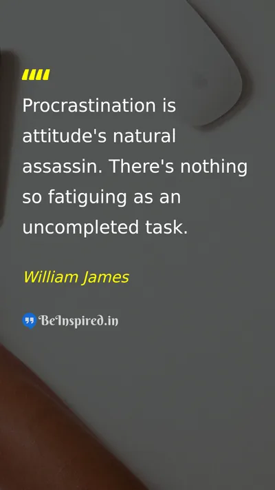 William James Picture Quote on discipline success time 