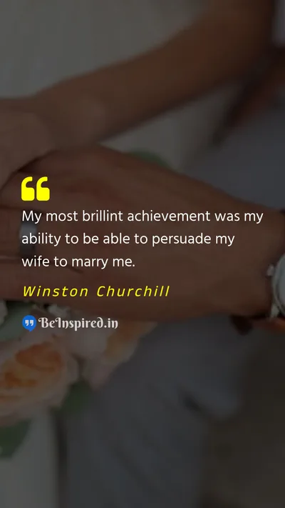 Winston Churchill Picture Quote on marriage achievement 
