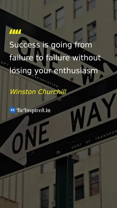 Winston Churchill Picture Quote on success motivation persistence enthusiasm 
