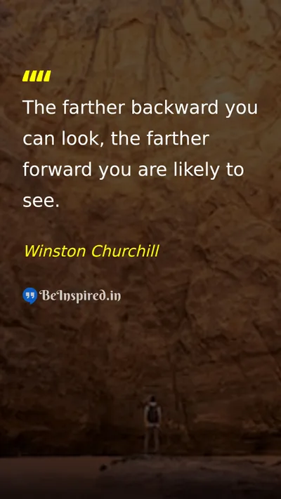 Winston Churchill Picture Quote on future past vision 