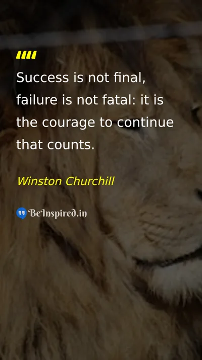 Winston Churchill Picture Quote on success failure courage hard-work 