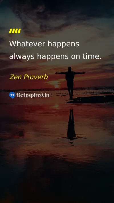 Zen Proverb Picture Quote on time patience life 