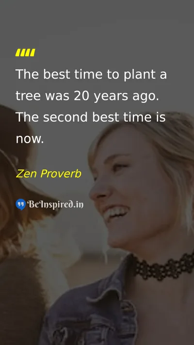 Zen Proverb Picture Quote on time action motivational 