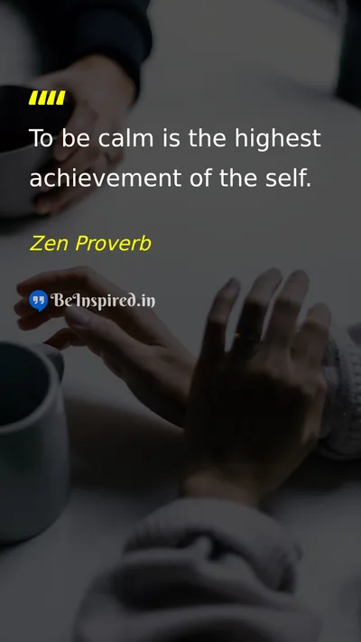 Zen Proverb Picture Quote on peace self-confidence wisdom 