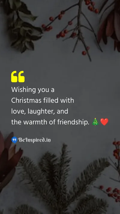 Christmas Wishes Quote related to love, laughter, friendship, warmth