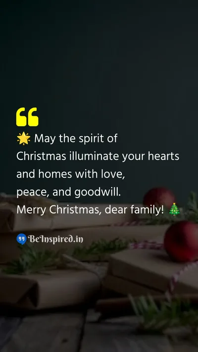 Christmas Wishes Quote related to family, love, peace, goodwill