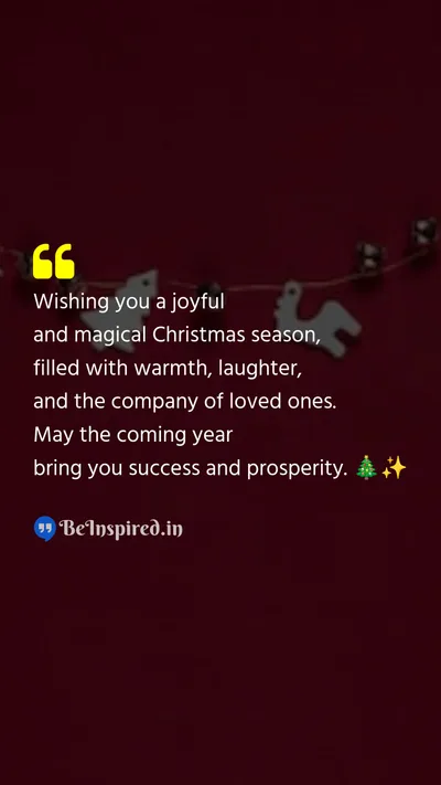 Christmas Wishes Quote related to team, warmth, laughter, loved ones, success, prosperity