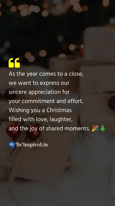 Christmas Wishes Quote related to appreciation, team, celebration, joy