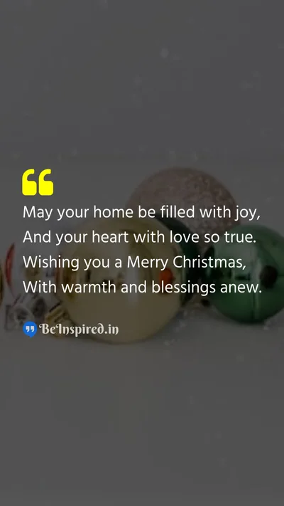 Christmas Wishes Quote related to joy, love, warmth, blessings