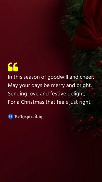 Christmas Wishes Quote related to cheer, joy, celebration, delight