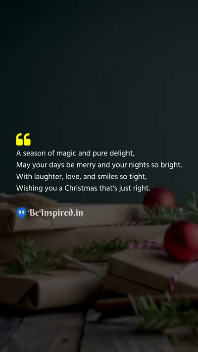 Christmas Wishes Quote related to joy, love, magic, celebration