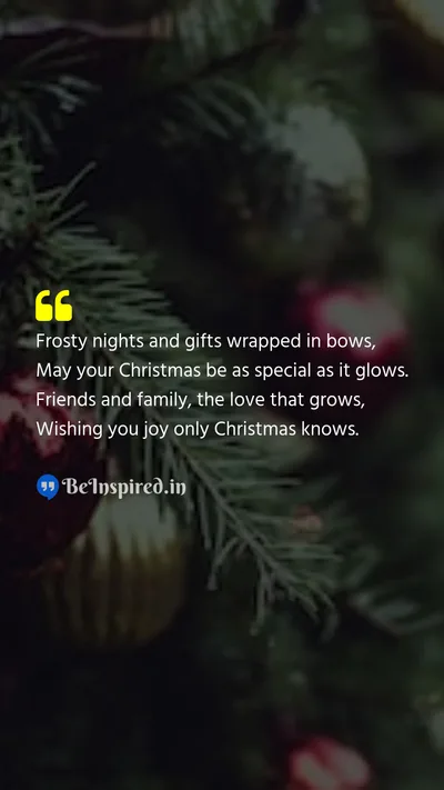 Christmas Wishes Quote related to winter, gifts, family, joy
