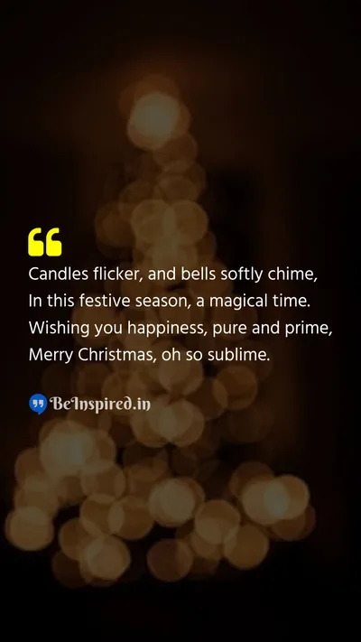 Christmas Wishes Quote related to candles, bells, happiness, magic