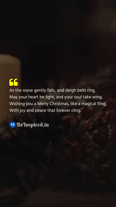 Christmas Wishes Quote related to snow, sleigh bells, magic, joy