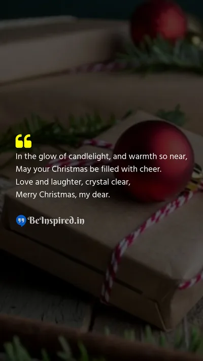 Christmas Wishes Quote related to candles, warmth, cheer, love