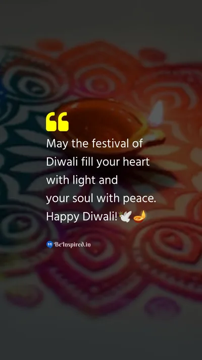 Diwali/Deepavali Wishes Quote related to light, peace, festival