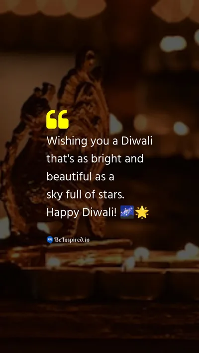 Diwali/Deepavali Wishes Quote related to bright, beautiful, stars, diwali