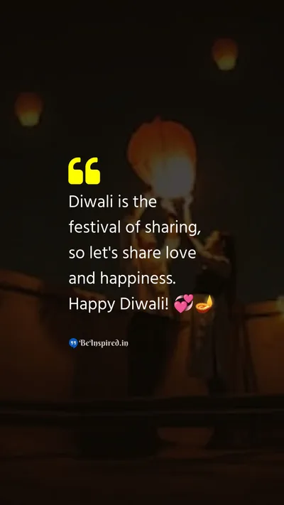 Diwali/Deepavali Wishes Quote related to sharing, love, happiness, diwali