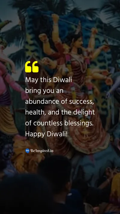 Diwali/Deepavali Wishes Quote related to success, health, blessings, festival