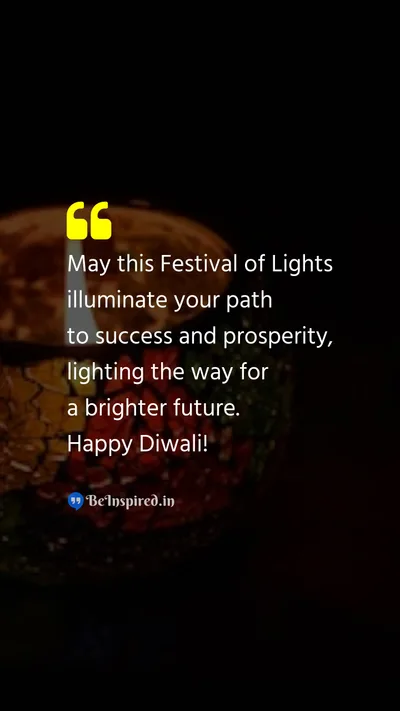 Diwali/Deepavali Wishes Quote related to success, prosperity, future, festival