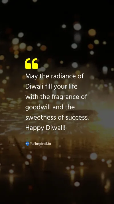 Diwali/Deepavali Wishes Quote related to goodwill, success, festival