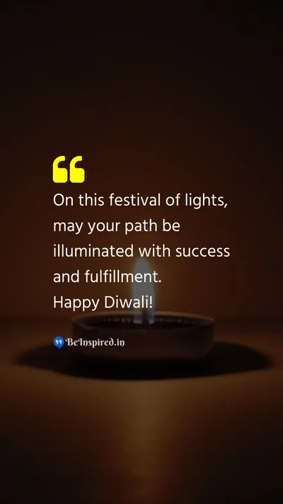 Diwali/Deepavali Wishes Quote related to success, fulfillment, festival
