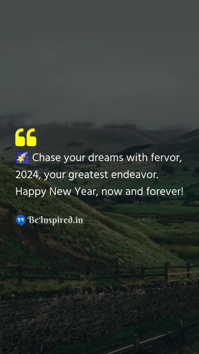 New Year Wishes Quote related to dreams, ambition, determination