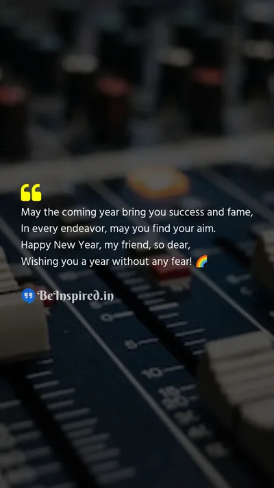 New Year Wishes Quote related to success, fame, endeavors, no fear