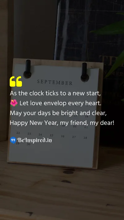 New Year Wishes Quote related to clock, love, bright, clear