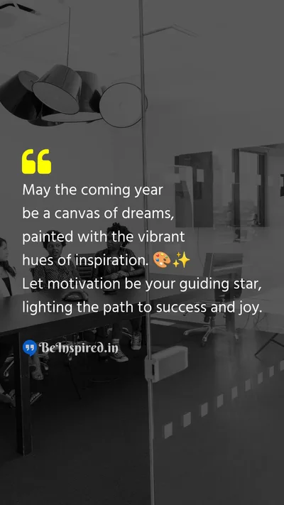 New Year Wishes Quote related to dreams, canvas, vibrant, success, joy